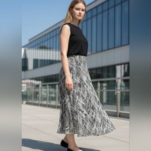 Style & Co Womans Pull On Light Weight Maxi Skirt Lined Size 14